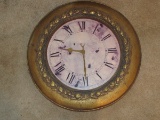 Antique Laurel Leaf Design Gilted Wall Clock Butterfly Design