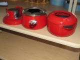 Invicta Red Cast Iron Fondue Cooker w/ Pot