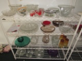 Huge Glass Lot - Glass Plates, Cups, Crystal Bowls, Amber Cups, Etc.