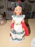 Tall Plastic Mexican Dancer Doll on Stand