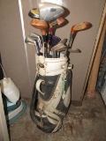 Tall Wilson Professional Golf Bag w/ Gold Clubs Kroyden 2, 3, 4, 5, 6, 7, 9, Putter, Etc.