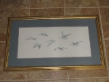 Geese in Flight Picture Lithograph Limited 63/100 Edition Artist Signed