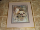 Artist Horse Picture Print in Gilted Wooden Frame/Matt