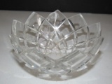 Diamond Cut Crystal Glass Bowls Saw Tooth Edge