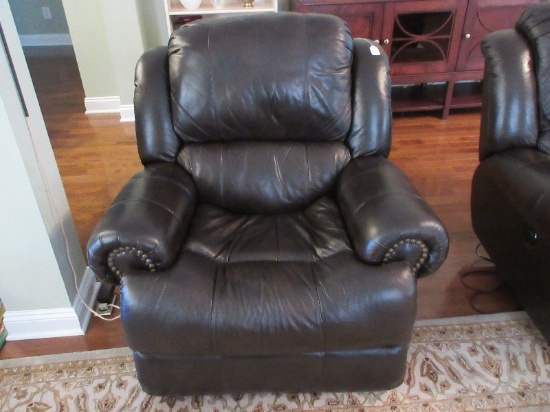 Exclusive Flexsteel Industries Inc. Leather Power Gliding Recliner Traditional Style