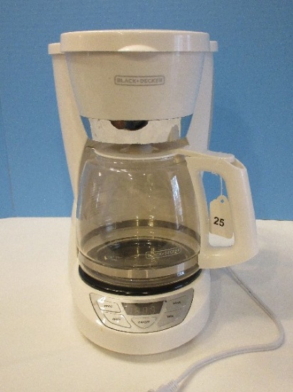 Black & Decker White 12 Cup Coffee Maker w/ Auto Set Program