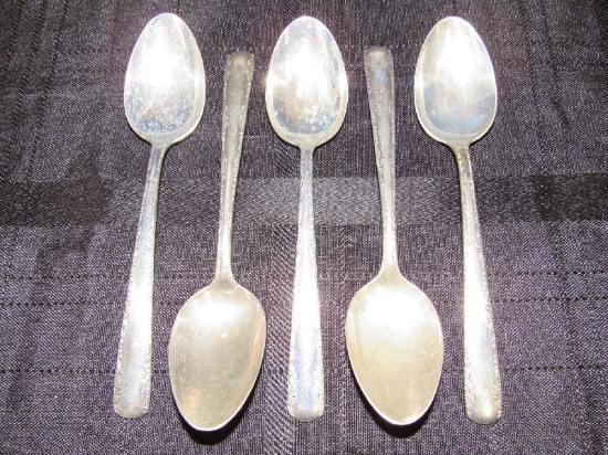 5 Gorham Sterling Camellia Pattern Tea Spoons