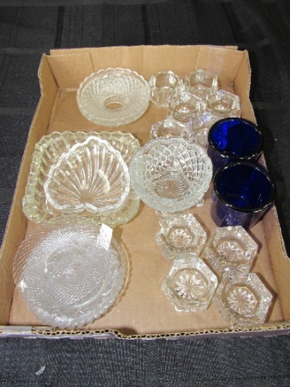 Misc. Glass Lot - Salt Cellers, Baskets, Scallop Dishes, 1845 Dish, Etc.
