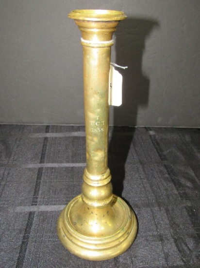 T.TCT 1838 Solid Brass Antique Candle Stick Column Spindle Design