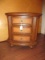 Splendid Classic Refined Oval 3 Drawer Cabinet w/ Herringbone Pattern Panels