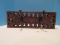 Intricate Carved Wall Mount w/ Double Wrought Iron Coat/Hat Hooks