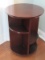 Modern Hammary Furniture Chairside Round Swivel Table w/ Shelves Coffee Finish