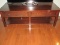 Modern Mahogany Rectangle Coffee Table w/ 2 Drawers & Base Shelf