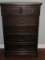 Klaussner Home Furniture 2 Over 4 Chest of Drawers Dark Stain Finish