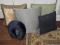 Lot - 2 Decorative Feather Pillows, Neck Pillow & Tassel Pillow