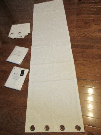 Set - 4 Pottery Barn Foundations Cameron Cotton Drape Grommet Panel Curtains