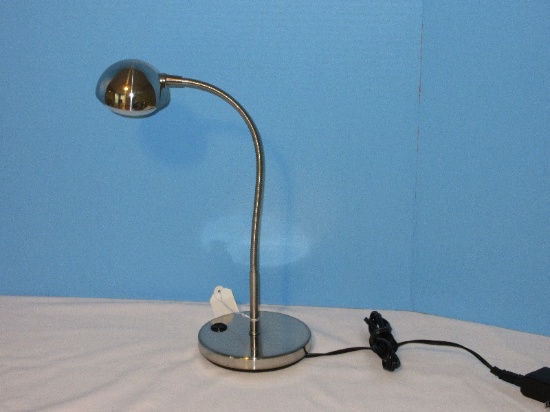 Hampton Bay 18" Brushed Nickel LED Goose Neck Desk Lamp