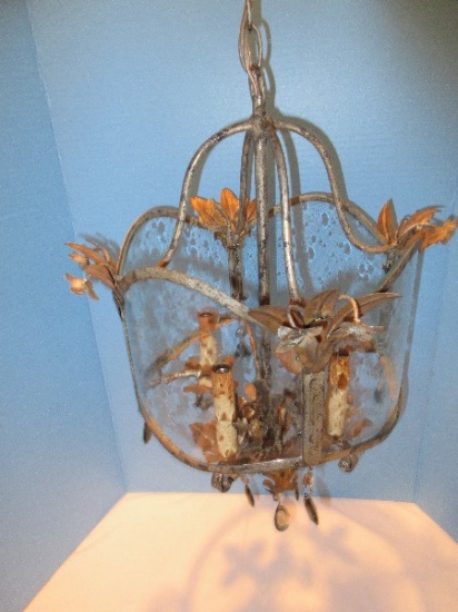 Opulent Italian Inspired Candlestick 4 Light Hanging Ceiling Fixture