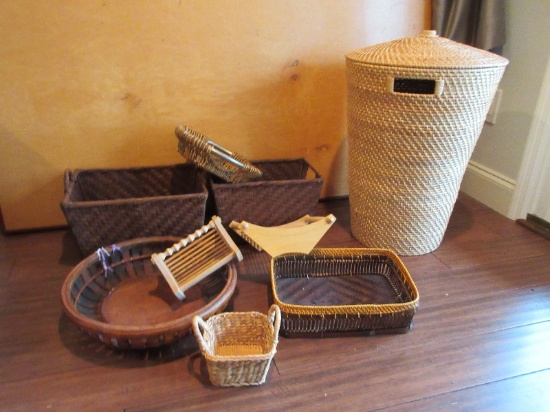 Lot - Misc. Baskets & Hamper Basket