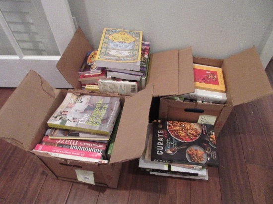 3 Boxes Paper/Hard Back Books Health & Nutrition, Ultimate Cake, Cookbooks, Etc.
