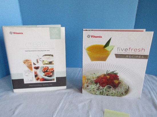 2 Vitamix Recipe Books Professional Series 750, Live Fresh Raw/Vegan/Vegetarian