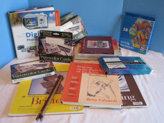 Lot - 3 Boxes Watercolor Cards w/ Envelopes, Water Color Paints, 18 Piece Fine Water Colors