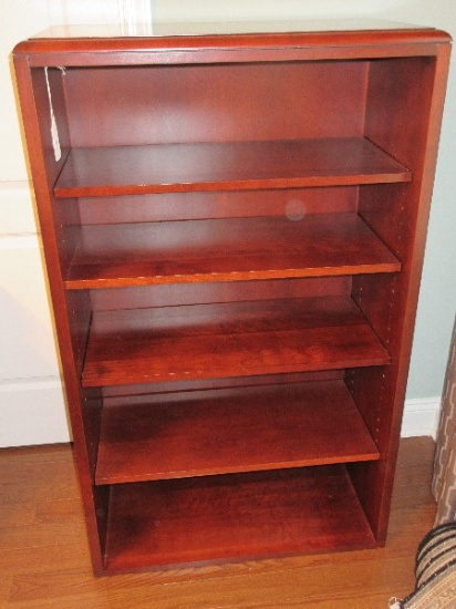 Stately Cherry Bookcase w/ Beveled Edge & Adjustable Shelves