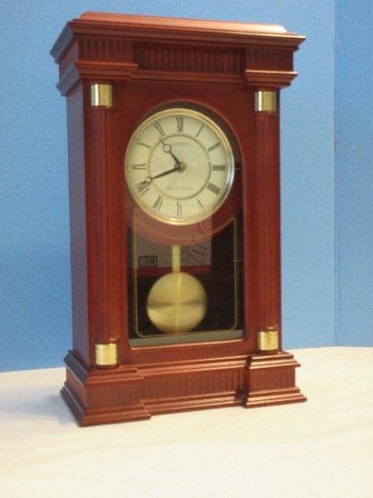 Linden Cherry Finish Westminster-Whittington Chime Mantle Clock w/ Pendulum
