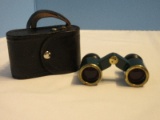 Green Enamel Small Binocular w/ Case