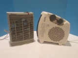 2 Small Portable Electric Heaters Holmes & Boston Brands