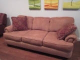 Transitional Modern Oversize Rolled Arm Sofa on Bun Feet