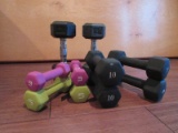 5 Pair - Fitness Non-Slip Coated Dumbbells Weights