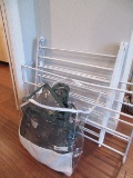 Lot - Shoe Rack, Dry Rack, 2 Closet Rod Hanging Bags, Etc.