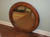 Kuliwood Classic Round Wall Mount Framed Mirror Antiqued Finish