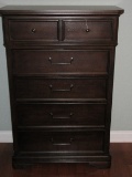 Klaussner Home Furniture 2 Over 4 Chest of Drawers Dark Stain Finish