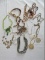 Lot - Misc. Costume Jewelry Necklaces, Contemporary Wooden Designs, Hoops
