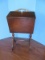 Vintage Sewing Stand w/ Porcelain Knobs, Hinged Lid, Needlepoint Threads, Etc.