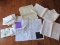 Lot - Misc. Linen Napkins, Geometric Pattern Table Cloth, Damask Table Cloths, Etc.