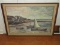 European Seaside Town / Boats At Shoreline Original Oil on Canvas Artist Signed U. Salomoni