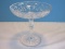 Lead Crystal Compote/Comport Vertical Criss-Cross Design Bowl Multifaceted Stem