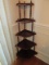 Mahogany Edwardian Style 5 Tiered Corner What Not Display Shelf Finial Accent