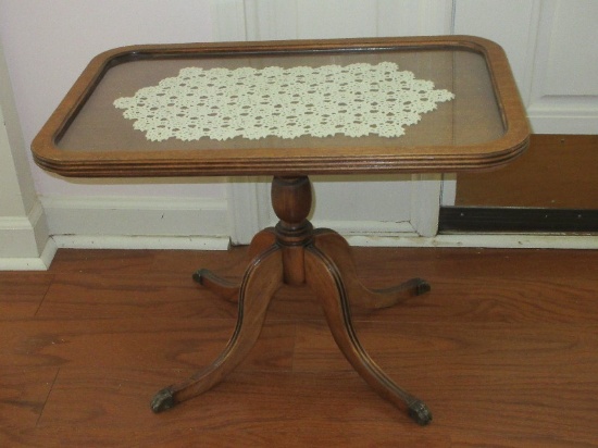 Mahogany Depression Era Style Pedestal Coffee Table