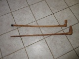 2 Free Form Natural hardwood Hand Crafted Wood Walking Canes