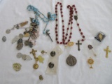 Religious Lot - Sacred Heart Pendants, Madonna Pendants, Crucifixes