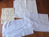 4 Lace Table Cloths Various Designs Christmas Theme & Other