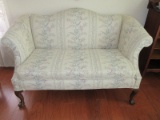 Carolina Custom Furniture Camel Back Chippendale Style Parlor Settee Rolled Arms