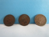 Scarce Three 1889 Indian Head Wheat Penny Coins