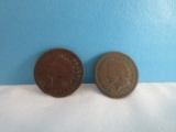 Two 1895 Indian Head Wheat Penny Coins