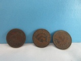 Three 1896 Indian Head Wheat Penny Coins