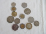 Lot - Misc. Foreign Coins Diez Pesos, Mexican, Canadian, Etc.